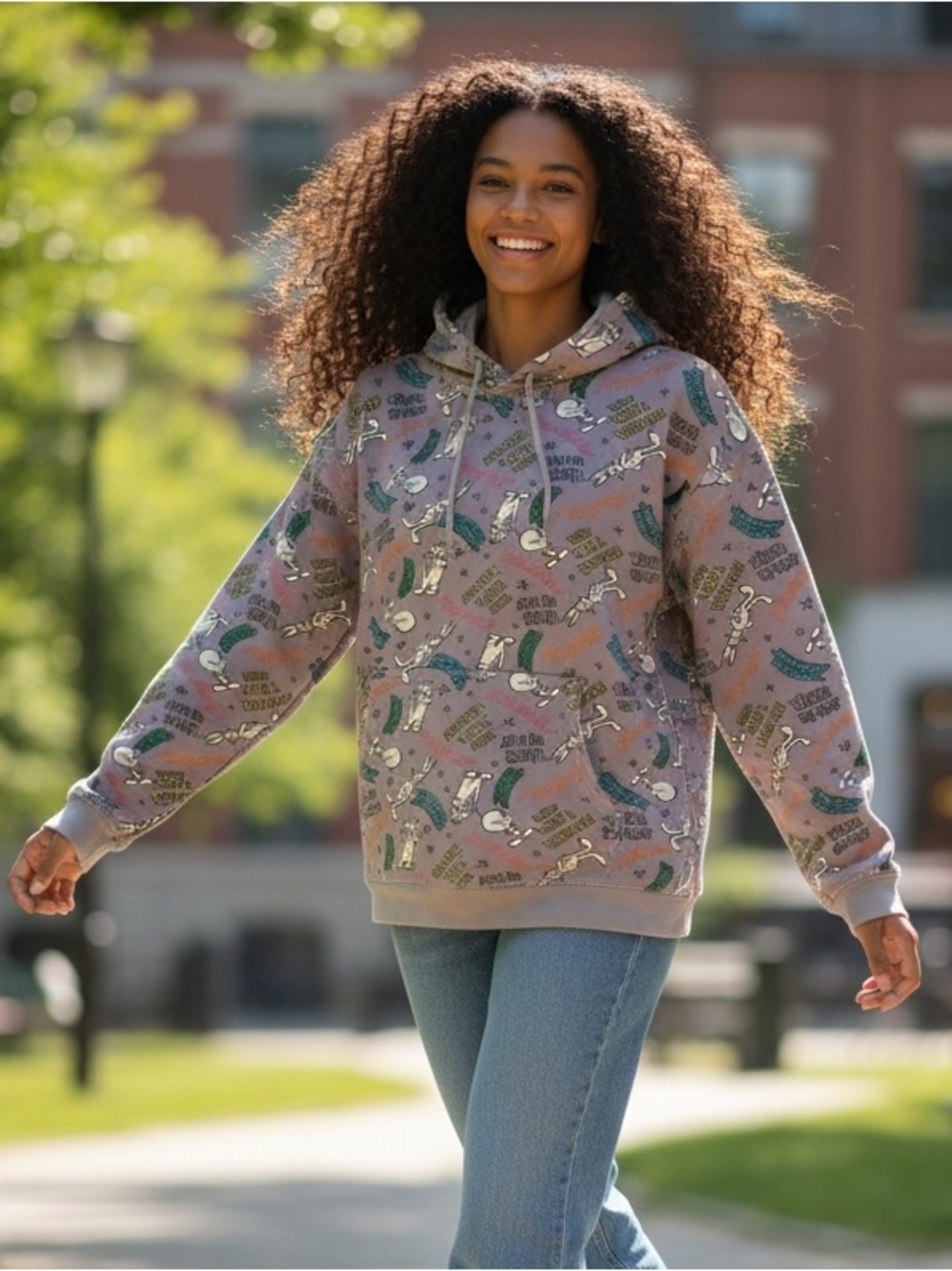 Warner Bros. Lavender Looney Tunes Bugs Bunny Graphic Hoodie